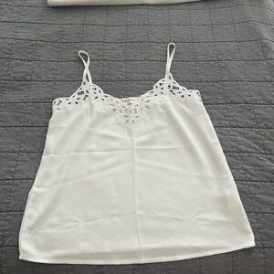 White Lace Trim Camisole